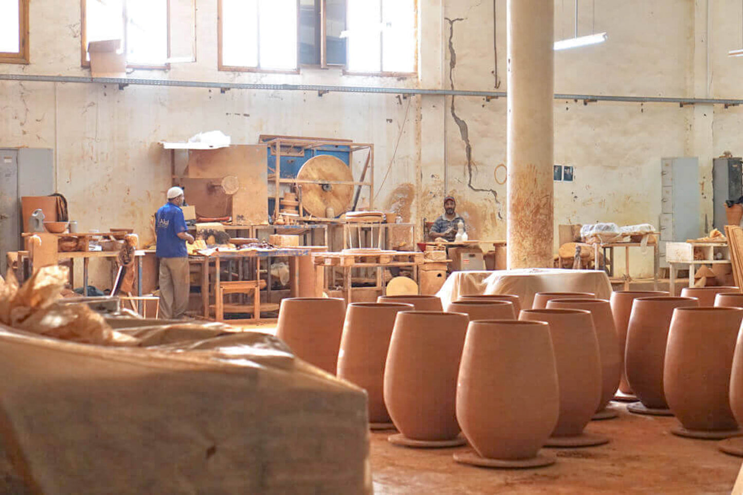 Fairkind artisan partner workshop in Morocco. Handcrafted ceramic goods.
