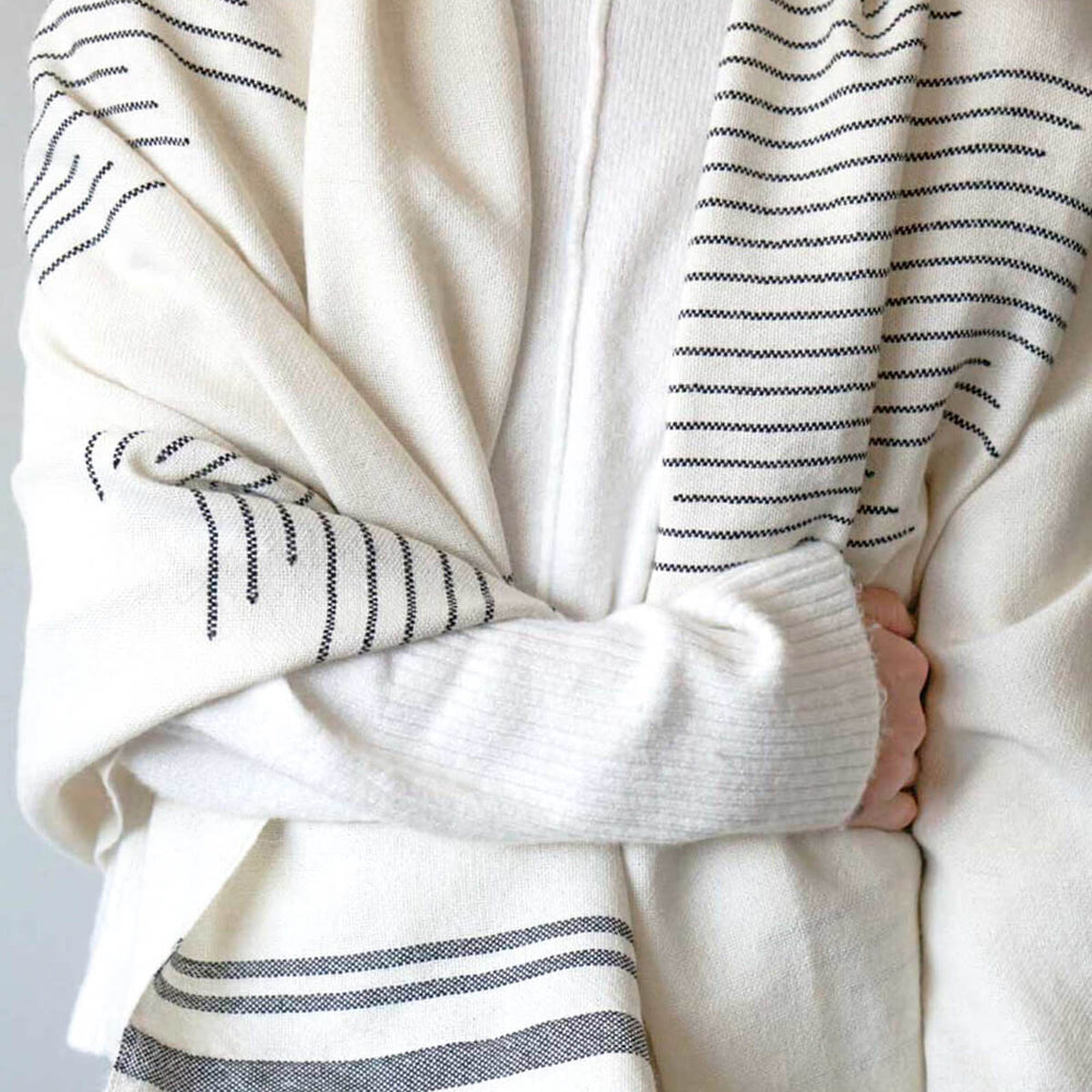 
                  
                    Wrapped up in the Isleño Alpaca Throw by Fairkind. Handwoven by artisans in Peru.
                  
                