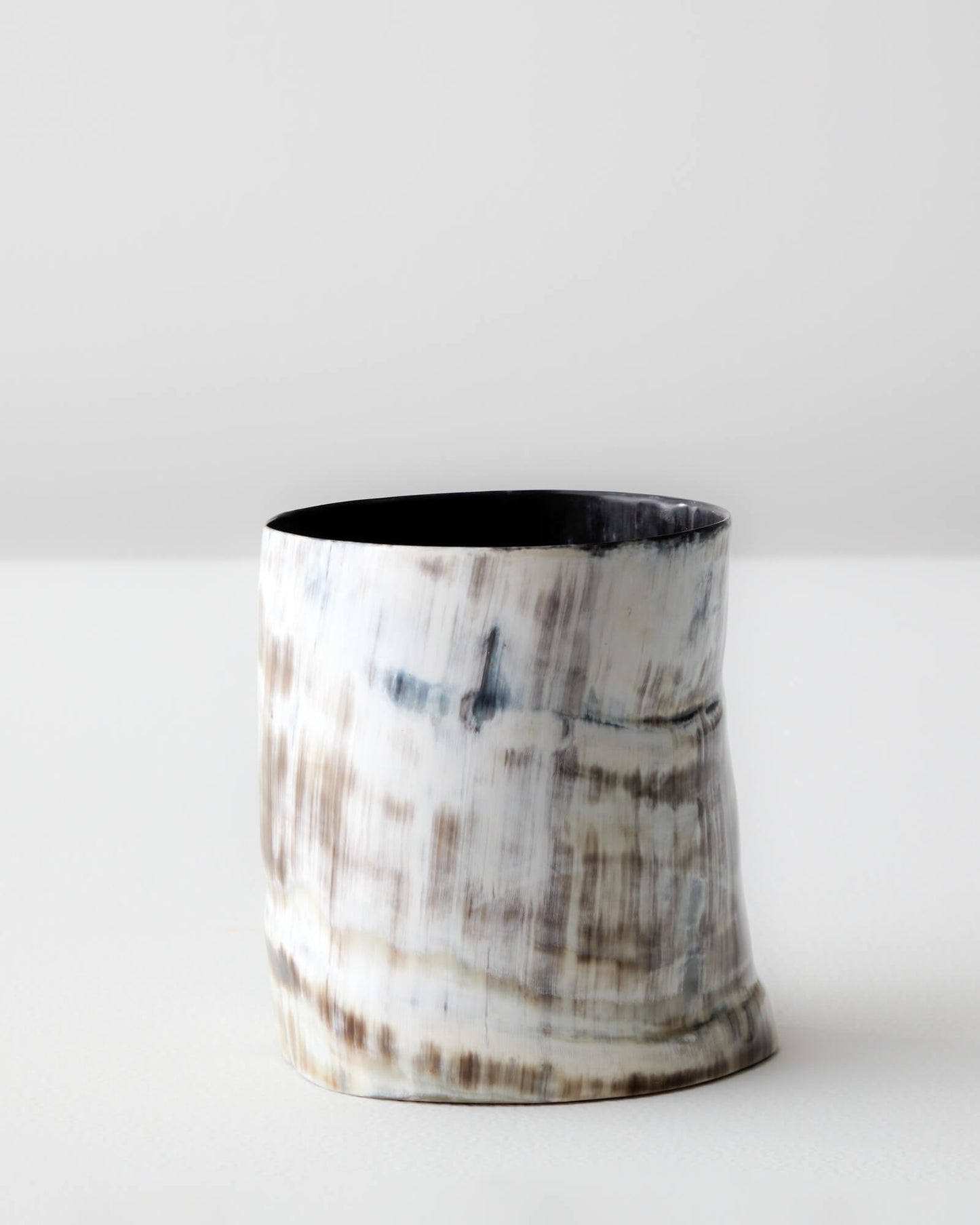 One of a kind dark horn vase Fairkind utensil holder handcrafted by artisans in fair trade environment.