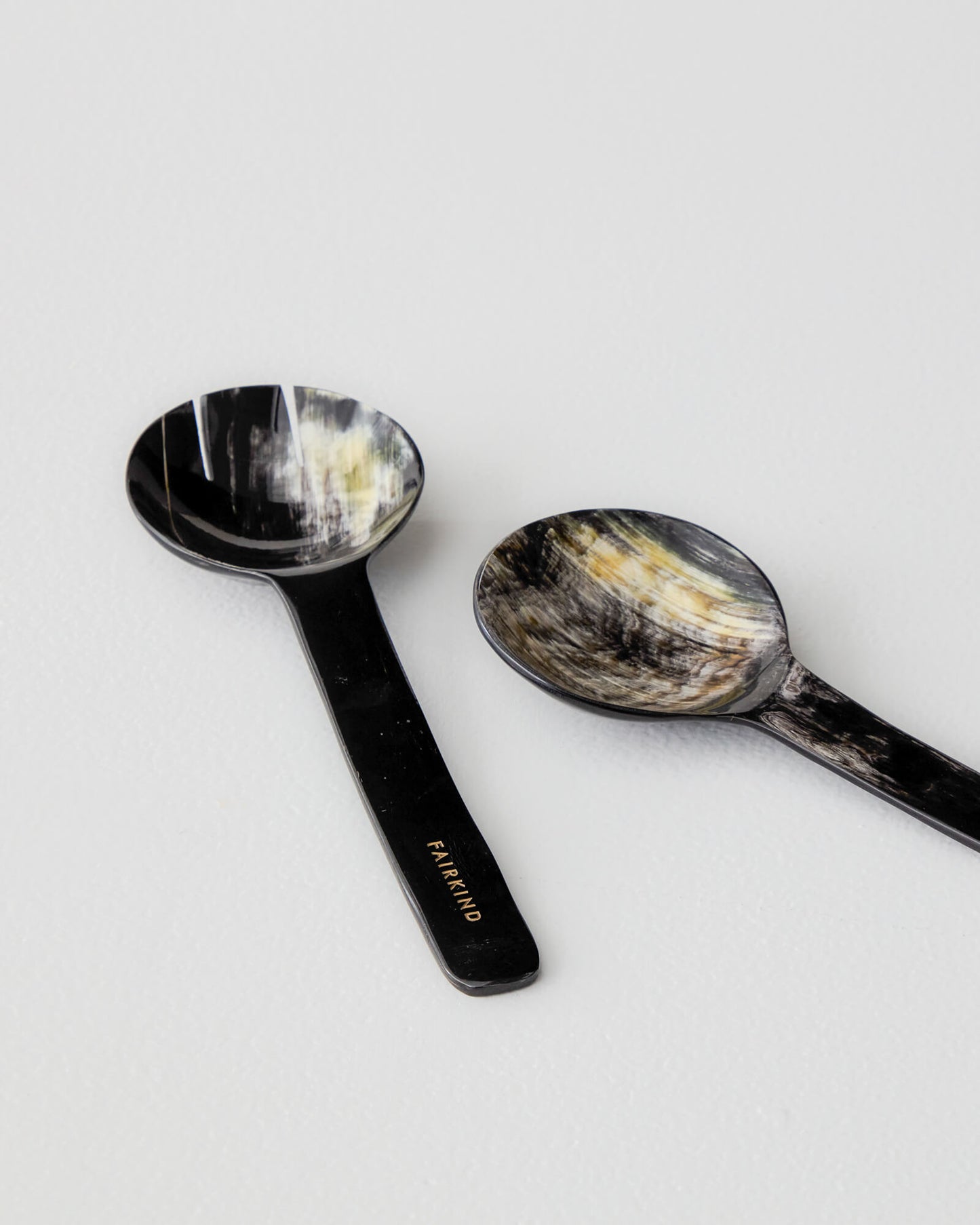Karibu salad spoons set dark handcrafted by master artisans in Uganda fair trade.