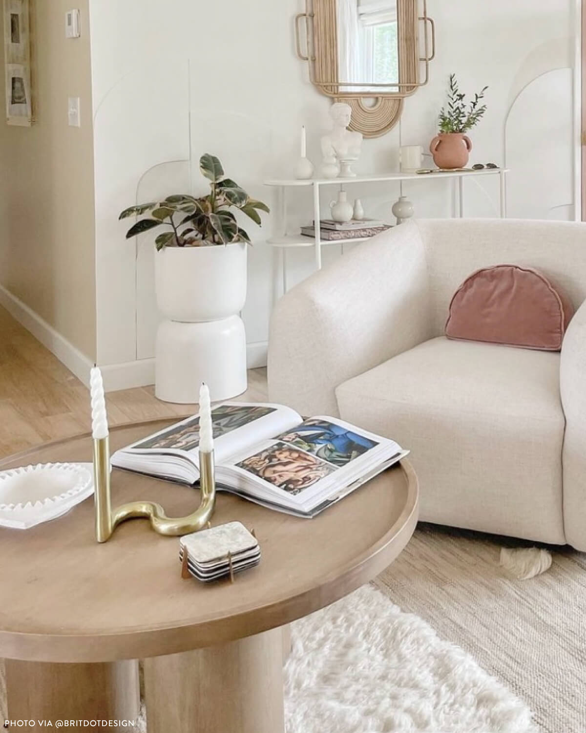 
                  
                    White Zuri Coaster set styled on art deco coffee table. Photo via @britdotdesign
                  
                