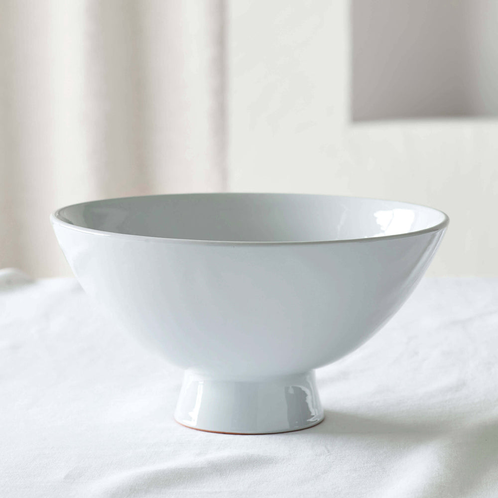
                  
                    Light gray Rami Pedestal bowl, handmade ceramics by Fairkind.
                  
                